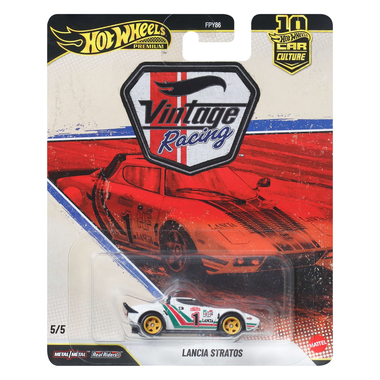 Hot Wheels Car Culture Premium 1:64 Scale Die-Cast Lancia Stratos Vintage Racing