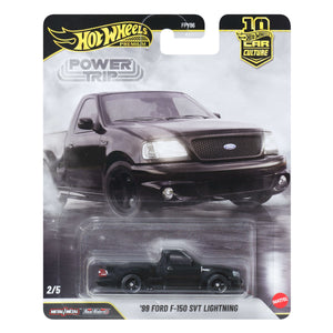 Hot Wheels Car Culture Premium 1:64 Scale Die-Cast ’99 Ford F150 SVT Lightning, Power Trip Truck