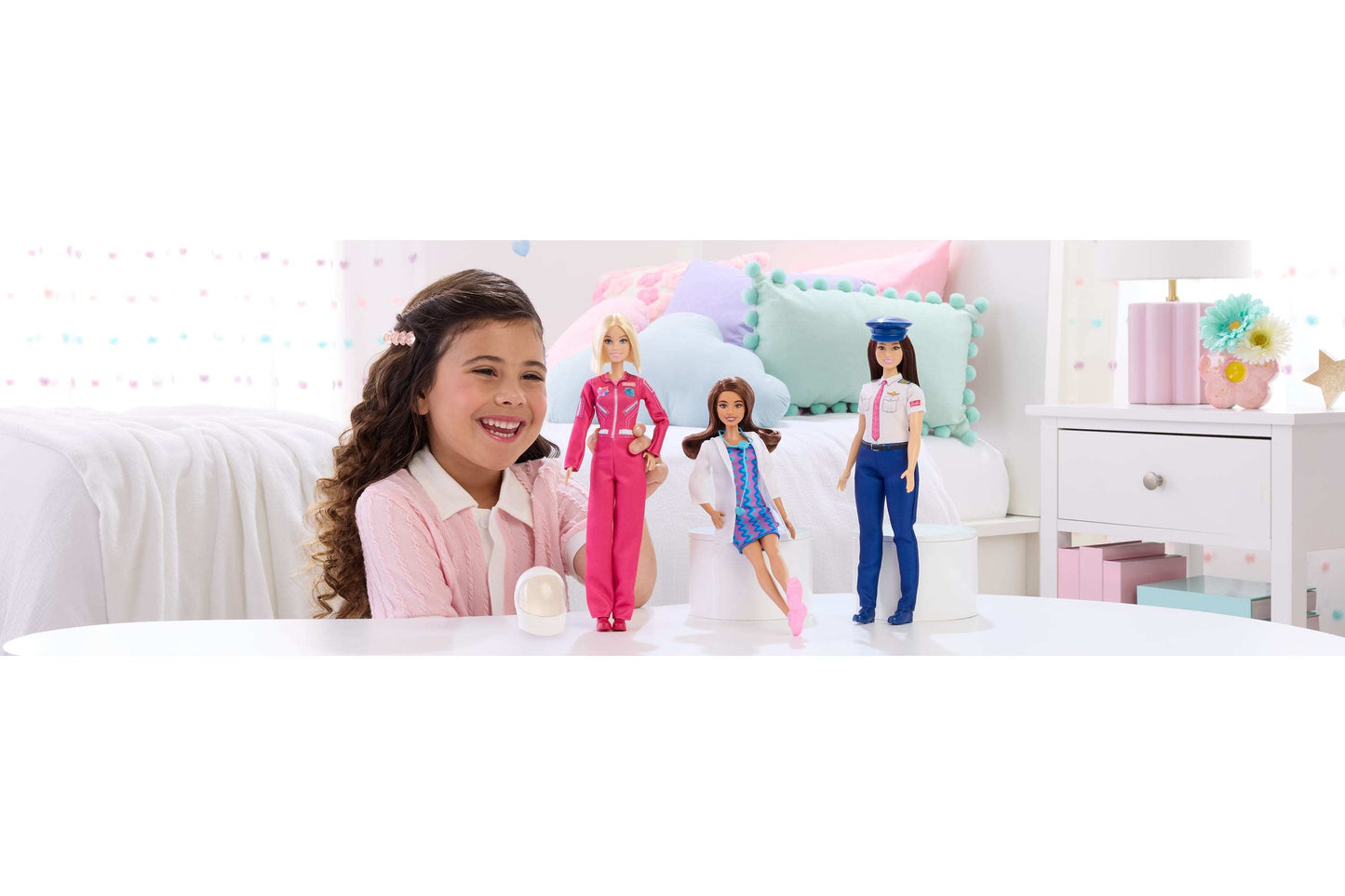 Barbie Careers Pilot Doll & Accessory, Fashion Doll Wearing Removable Uniform & Shoes with Hat