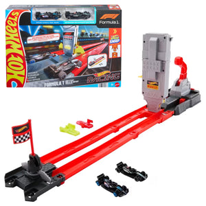 Hot Wheels Racing Formula 1® Grid Start Track Set & 2 Die-Cast F1® Cars in 1:64 Scale