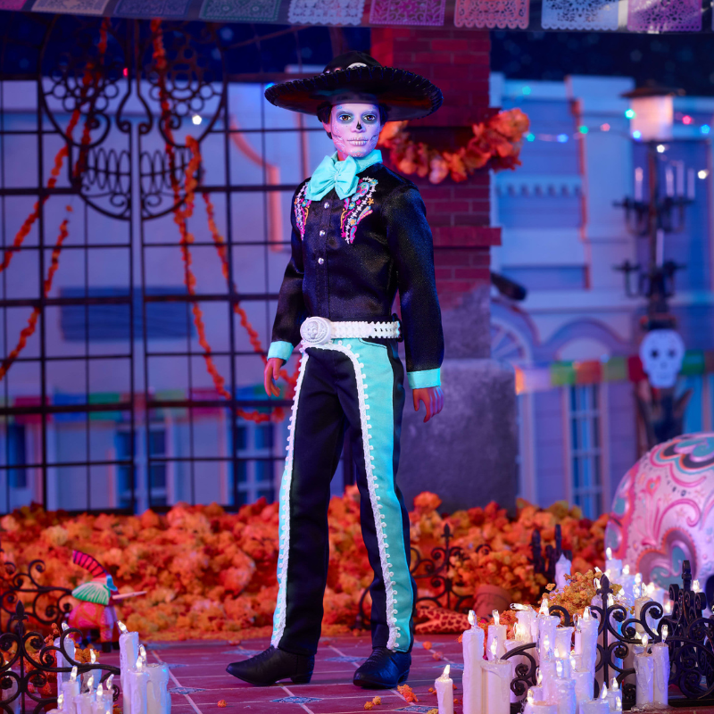 Barbie Signature Día De Muertos 2024 Collectible Ken Doll in Black Suit With Hat