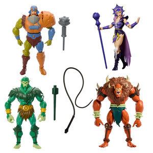 Bundle: Masters of the Universe Origins 4 Action Figures - Man-At-Arms, Evil Lyn, Moss Man and Beast-Man