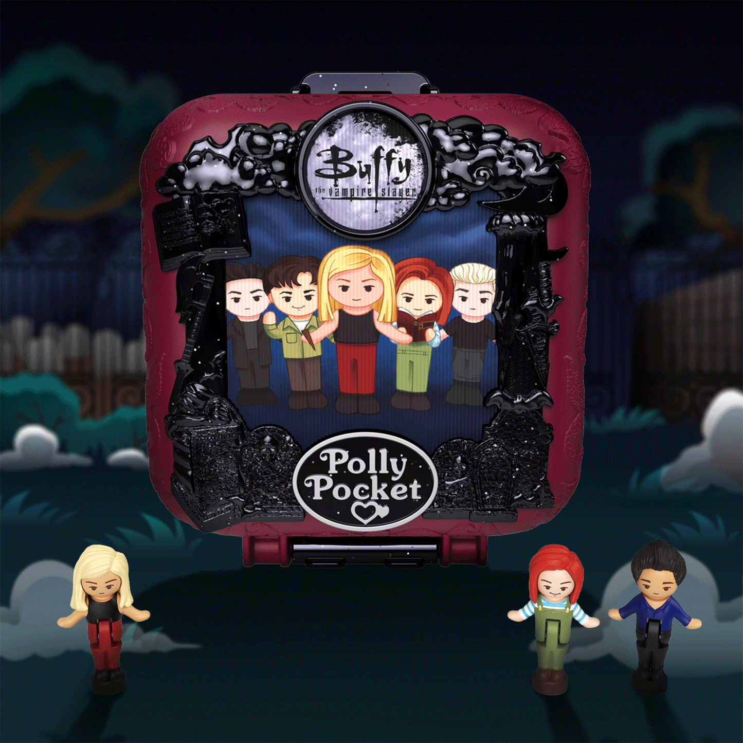 Bundle: Buffy the Vampire Slayer - Polly Pocket compact and Monster High Dolls 2-pack