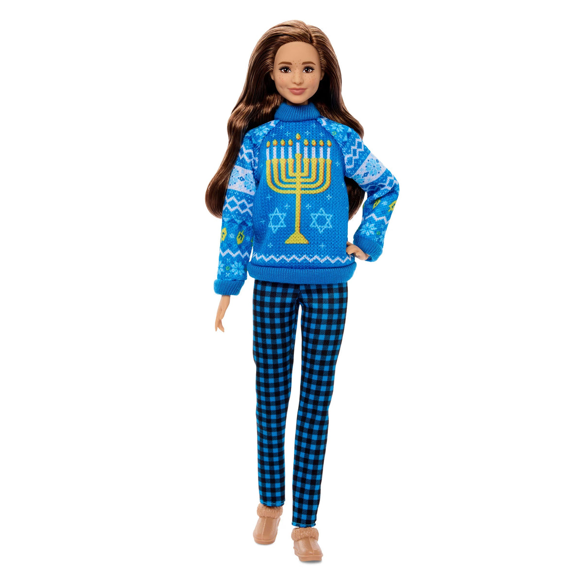 Barbie Holiday Sweater Doll, Collectible Ugly Sweater Doll in Themed Knit Sweater