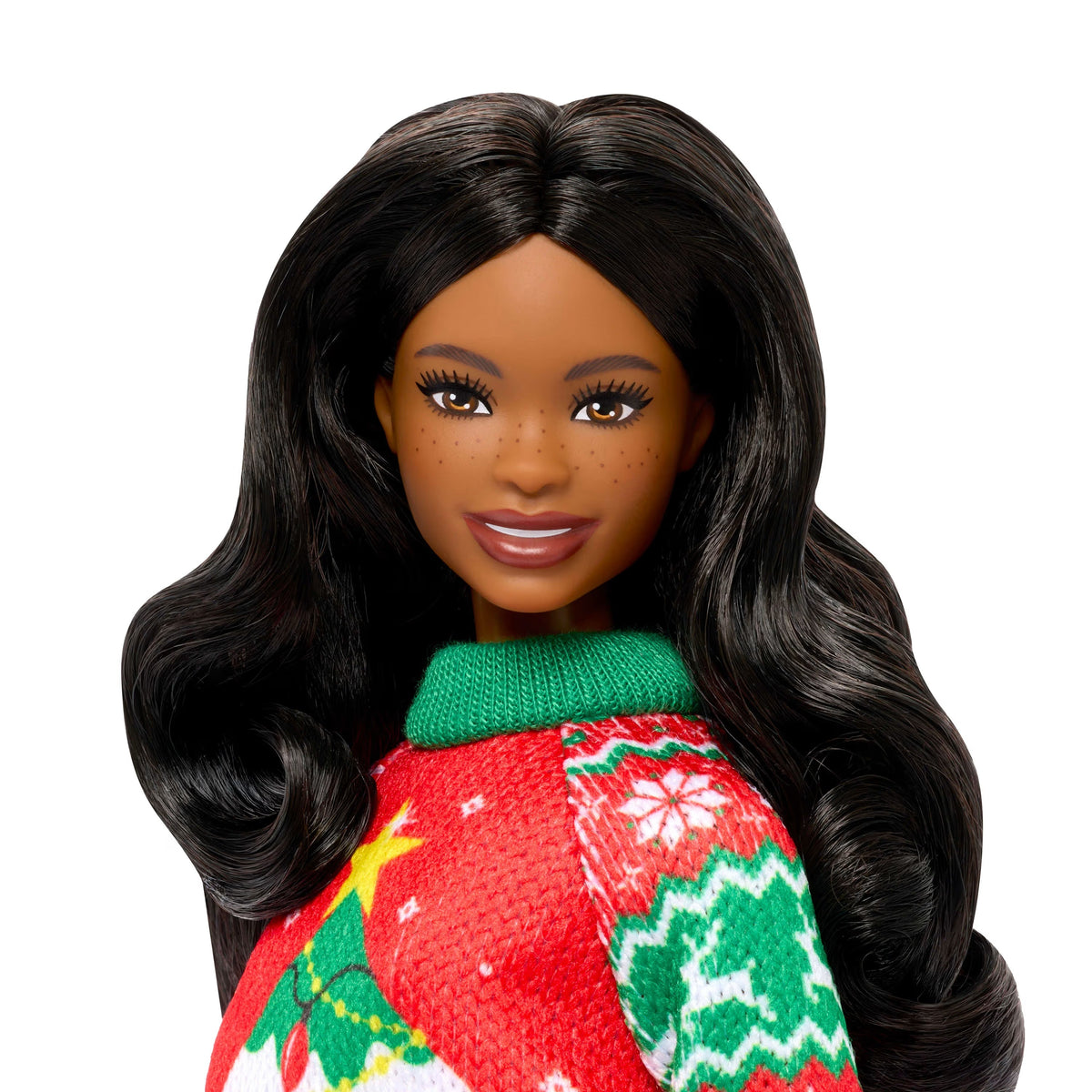 Barbie Holiday Sweater Doll, Collectible Ugly Sweater Doll in Themed Knit Sweater