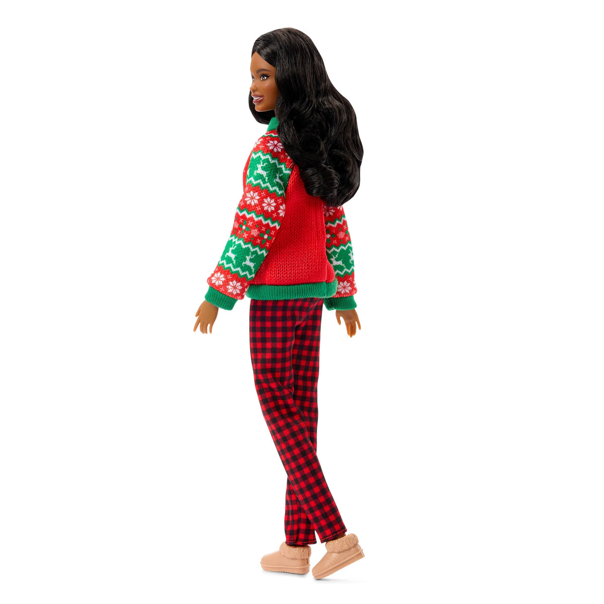 Barbie Holiday Sweater Doll, Collectible Ugly Sweater Doll in Themed Knit Sweater
