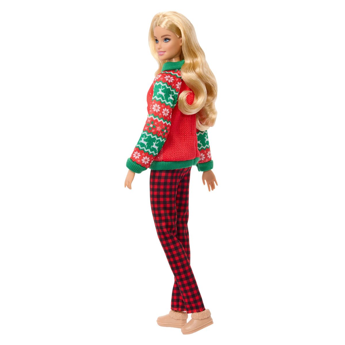 Barbie Holiday Sweater Doll, Collectible Ugly Sweater Doll in Themed Knit Sweater