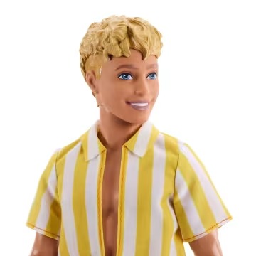Barbie Fashionistas Style Ken Doll #252 in Orange And Yellow Polka-Dot Shorts, Yellow And White Striped Shirt, Blond Hair