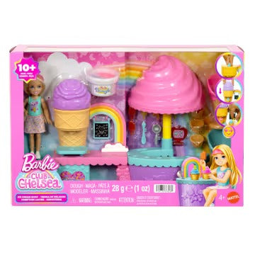 Barbie Club Chelsea Ice Cream Shop Playset With Chelsea Doll, 2 Dough Colors, And Accessories