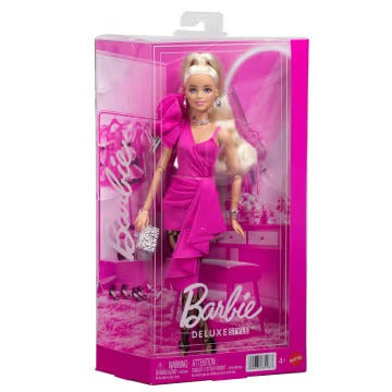 Barbie Deluxe Style Doll #15 in Hot Pink Barbiecore Dress With Lace Tights And Blonde Ponytail