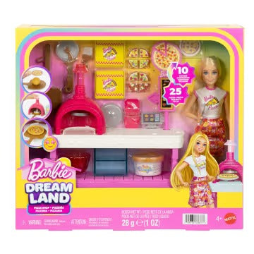 Barbie Pizza Shop Playset With Blonde Doll, Pizza Making Station, 25 Accessories