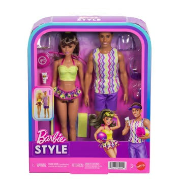 Barbie Style Barbie And Ken Fashion Dolls Set With Beach Inspired Looks And Accessories