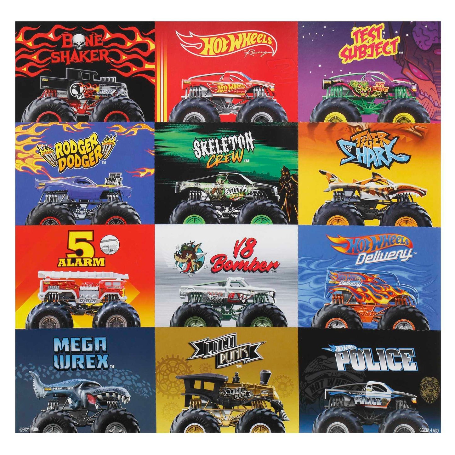 HOT WHEELS MONSTER TRUCKS ULTIMATE CHAOS 12PK 1 Vehicle